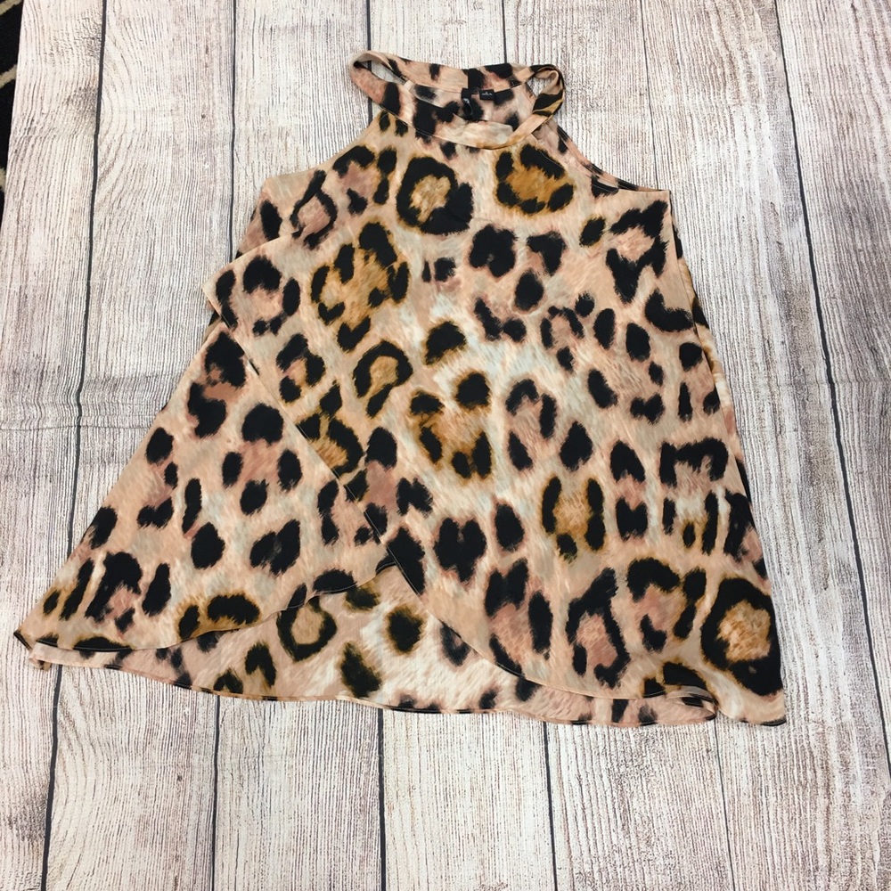 😍Milano Animal Cheetah Print Longer Halter Tank Top Size Small